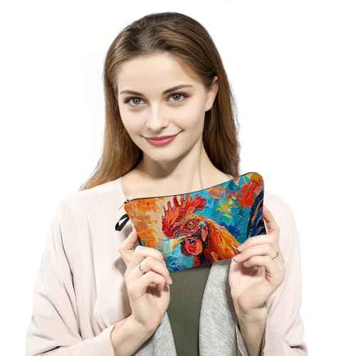 Rooster Makeup Bag Travel Portable Cosmetic Pouch Toiletry Organizer Storage Bag Zipper Pouch For Women Organizer Toiletries Bag for Travel