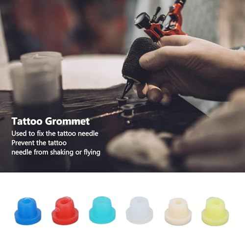 100pcs Multicolour Tattoo Machine Needle Grommet, Soft Tattoos Rubber Nipple Tattoo Supplies,Kits,Machine Parts