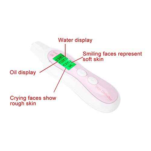 Sonew Digital Skin Tester Pen with LCD Display, Precision Facial Skin Moisture/Oil Analyzer for Skin Care for Traveling, Home, Beauty Salon (White)