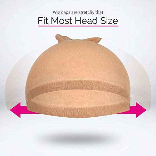 Hoedia 2 PCS Makeup Latex Bald Caps and 2 PCS Nylon Wig Caps Costume Accessories for Halloween Party Adults Kids