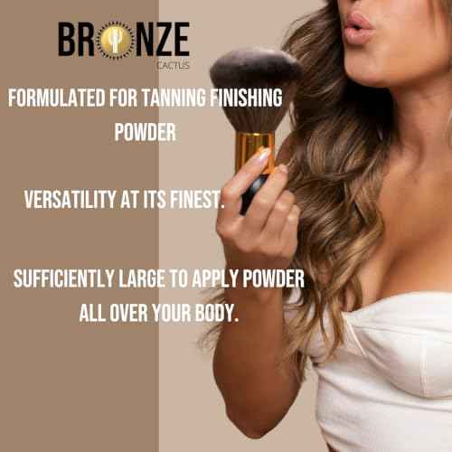 Quick-Dry Powder Kit ? Post-Tan Powder & Brush | Eliminates Sticky Post-Tan Residue | Vegan, Talc-Free Formula | Hydrating, Dermatologist-Tested | Suitable Face & Body | 0.5 oz