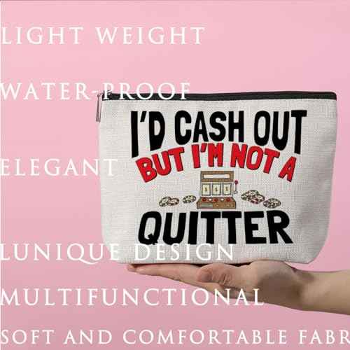 ZHAMEN Funny Gifts Makeup Bag Gambling Gifts Makeup Pouch Christmas Birthday Gifts for Gambler Casino Lover Friends Her Women Sister Coworkers Cosmetic Travel Bag