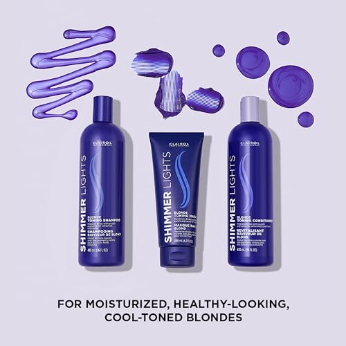 Clairol Professional Shimmer Lights Purple Shampoo | Neutralizes Brass & Yellow Tones | For Blonde, Silver, Gray & Highlighted Hair