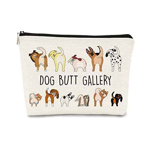 Dog Butt Gallery Makeup Bag,Cute Dog Puppy Funny Cosmetic Bag Best Gift Idea for Dog Lovers Teen Girls Women,Dog Owners Gifts,Birthday Christmas Valentine's Day Gift Makeup Bag