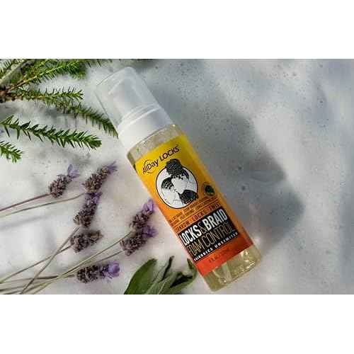 AllDay Locks Braid Foam (8 oz) | Long Lasting Mousse for Style & Shine | No Frizz or Fraying | Tea Tree, Lavender, Peppermint Oil | Moisturize & Seal Braids, Locks, Twists, Cornrows | 8 oz