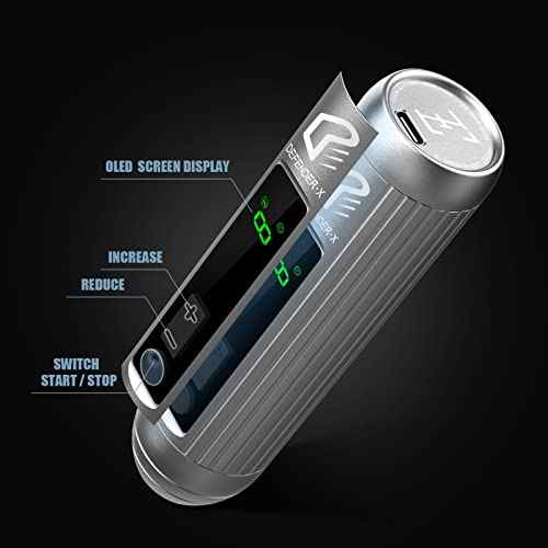 EZ Wireless Tattoo Machine 4.0mm - One Handed Control Tattoo Pen Machine with 2000mAh Battery Power Rotary Tattoo Gun Equipment for Cartridge Needles and Artists (Defender X Sliver)