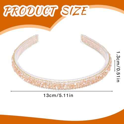 Gold Headbands for Women, Champagne Rhinestone Headband Sparkle Fancy Non Slip for Women Girls