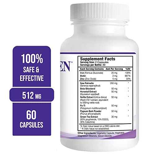 Propidren by HairGenics - DHT Blocker & Hair Growth Capsules to Prevent Hair Loss & Stimulate Hair Follicles, to Stop Hair Loss & Regrow Hair. Proprietary Anti-Hair Loss & Hair Regrowth Treatment.