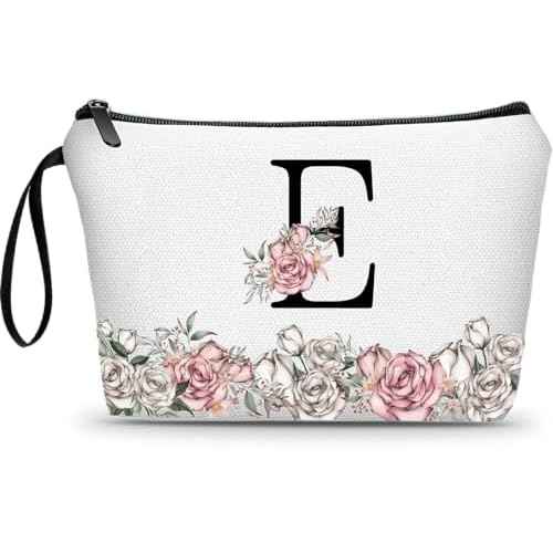Personalized Makeup Bag for Teen Girls,Gifts for Sisters from Sisters Adult,personalized gifts for girls,Mother Birthday Gifts,Monogrammed Makeup Bag,Letter E