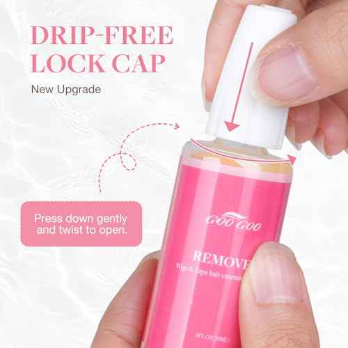 GOO GOO Tape in Extension Remover, Wig Glue Remover, Tape in Hair Extensions Adhesive Remover, Removes Hair Glue, Wig Tape, Double Sided Extension Tape, Fast Acting Hair Extensions Remover 30ml