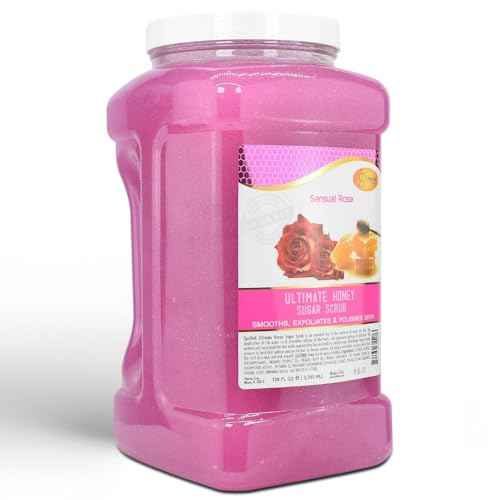 SPA REDI – Sugar Body Scrub, Sensual Rose, 128 Oz, Exfoliating, Moisturizing, Hydrating and Nourishing, Glow, Polish, Smooth and Fresh Skin - Body Exfoliator