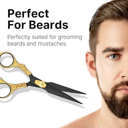 H&S GoldBlack Series Professional Hair Cutting Scissors | Premium Japanese Stainless Steel | 6.5¡± Hair Shears, Barber Accessories & Hair Salon Supplies | Beard & Moustache Grooming