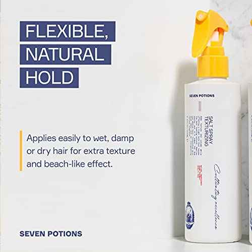 SEVEN POTIONS Salt Spray for Men ? Hair Texture Spray with Matte Finish & Grit ? Volumizing Pre-Styler for Beach Waves ? Water-Based, Quick-Dry, Non-Sticky ? Vegan, Cruelty-Free ? 6.8 fl oz