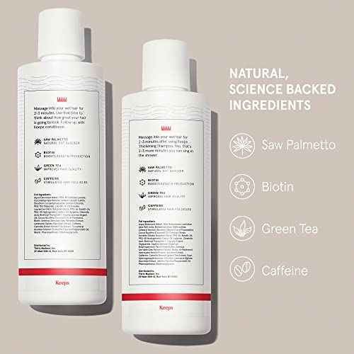 Keeps Hair Loss Shampoo & Conditioner Set For Men - Mens Hair Care for Fuller, Thicker Looking Hair - Thinning & Hair Growth Product - DHT Blocker - Infused with Biotin, Caffeine & Saw Palmetto - 8 oz