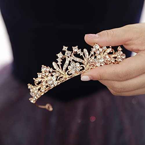 JWICOS Tiaras for Women Girls Birthday Crown Rhinestone Tiara Princess Crown for Women Bridal Wedding Prom Birthday Party Halloween Costumes Hair Accessories for Women Girls