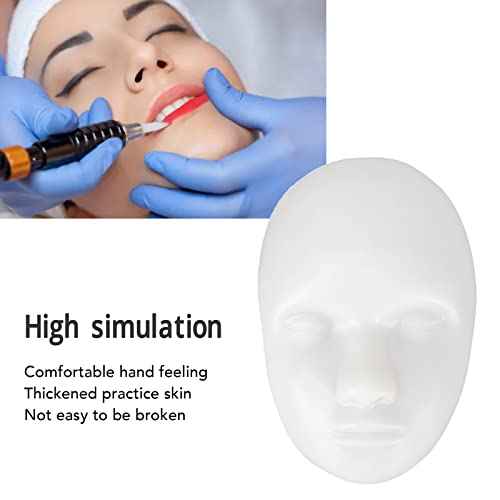 Silicone Fake 10pcs 3D Microblading Practice Face Model Soft Training Skin Head for Beginners Artists White