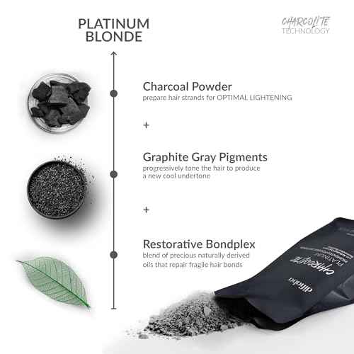 DIFIABA Charcolite Charcoal Bleach Hair Lightener Powder - Cool Toning Lightening Powder w/ Activated Charcoal & Restorative BondPlex - Lighten & Tone in 1 Step - Lifts to 10 Levels (500, 1, Count)