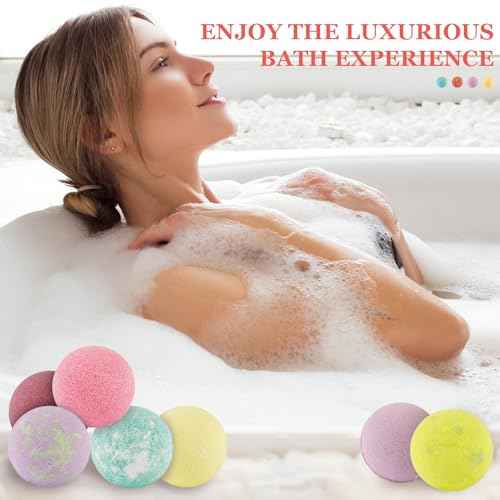 Bath Bombs for Women Gift Set, 50 Pcs Natural Organic Bubble Bathbombs with 10 Rich Scents, Handmade Bubble Bath & Fizzy, for Bubble Bath Spa, Christmas, Birthday, Valentine's, Present Giving