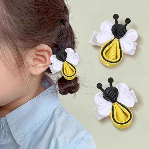 Cute Yellow Hair Clip, Bee Hair Clips, Bee Hair Accessories, Funny Yellow Fabric Spring Hairstyle Barrettes, Birthday, Christmas Gift for Sister, Girlfriend, daughter (2 Pcs)