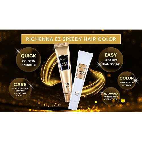 Ez Speedy Self Hair Color 5 Bundle Pack, Henna Hair Dye for Gray Hair, Just 3 Minutes (Natural Brown)