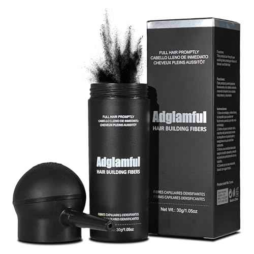 Hair Fibers for Thinning Hair, Hair Building Fibers Spray with Spray Applicator, Undetectable & Long-lasting, Instant Hair Coverage for Men & Women (Black, 30g)