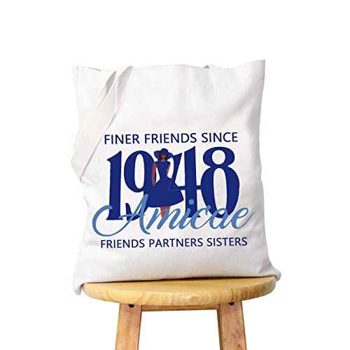 WCGXKO Sorority Inspired Gift Sorority Sisters Tote Bag For Women (Finer 48 tote)