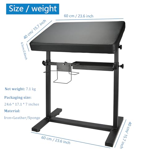 Tattoo Arm Rest XL, Multifunctional Tattoo Arm Rest Stand, Base Structure w/Strong Stability, With Glove Rack, Pigments Rack, Quick installation, Adjustable Height
