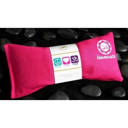 Lavender Eye Pillows - Yoga Eye Pillows Namaste Hot Cold Aromatherapy for Stress, Meditation, Spa, Relaxation Gifts - Made in USA by Happy Wraps - Set of 4 - Pink Cotton