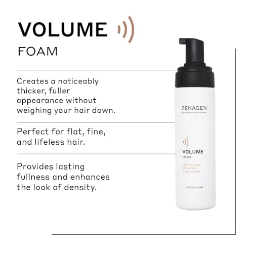 ZENAGEN Volume Foam | Lightweight Densifier + Volumizer, Boosts Hair Volume & Thickness, Provides Lightweight Hold, Nourishes & Strengthens Hair, Non-Greasy Plant-Based, Vegan, All Hair Types