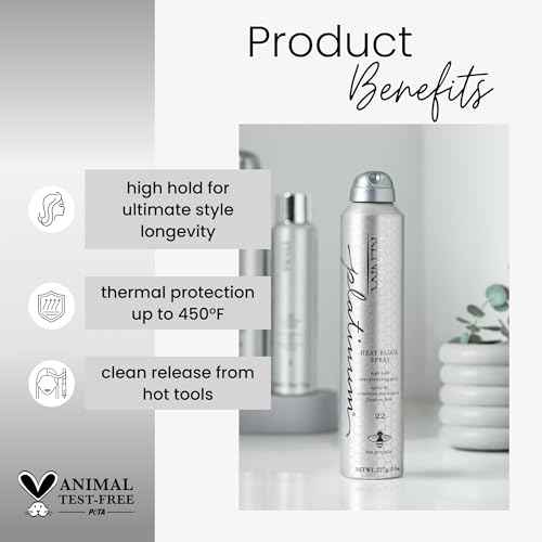 Platinum Heat Block Spray 22 | Heat Protecting Hairspray | High Hold For Ultimate Style Longevity | Clean Release From Hot Tools | All Hair Types