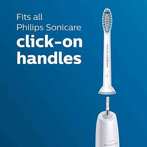 Philips Sonicare Genuine Sensitive Replacement Toothbrush Heads for Sensitive Teeth, 3 Brush Heads, White, HX6053/64