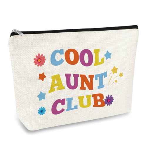 Aunt Gifts From Niece Nephew Cool Club Gifts For Aunt Makeup Bag Auntie Birthday Mothers Day Gift Cosmetic Bag Promoted To Auntie Gift Pregnancy Announcement For Aunts Zipper Travel Toiletry Pouch
