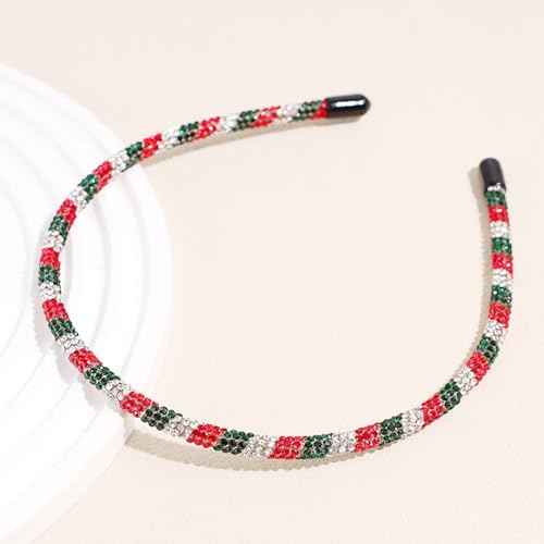 Soochat Christmas Rhinestone Headbands Xmas Crystal Hairband Merry Christmas Headband Hair Hoop Holiday Party Hair Accessories for Women Girls