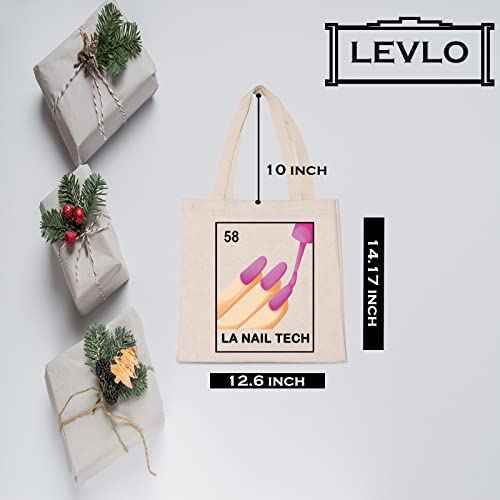 LEVLO Latina AF Gift La Nail Tech Shopping Bag Nail Technician Stylist Tarot Reusable Book Tote Bag for Women BFF