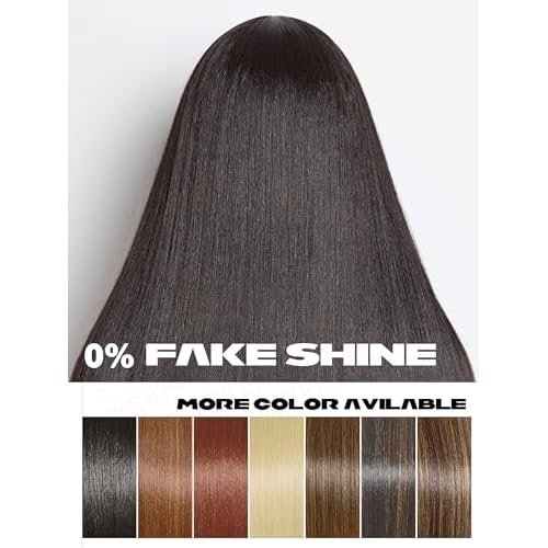 GORGIUS Black Straight Lace Front Wigs Pre Cut Glueless Layered Wig Middle Part Synthetic Frontal Wig with Natural Hairline 24 Inch