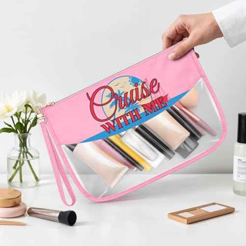 Sfodiary Funny Cruise Cosmetic Bag for Women Summer Vacation Cruise Trip Gifts for Women Cruise Themed Birthday Christmas Gift for Her Sister Friends Makeup Bag Zipper Travel Pouch