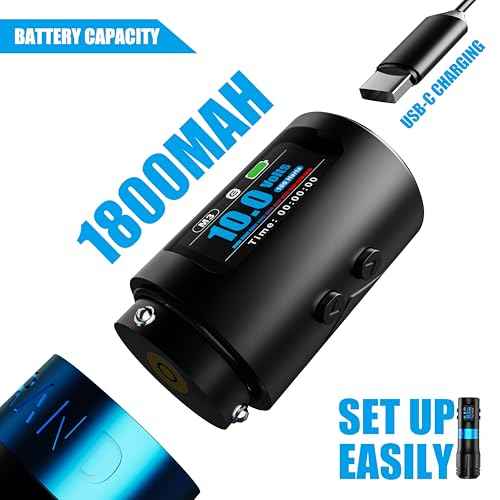 Emalla Grand G4 Cordless Tattoo Pen Machine, Professional Tattoo Machine 4.2mm Stroke Long Working Battery Pen Premium Gun for Artists Tattoo Supplies