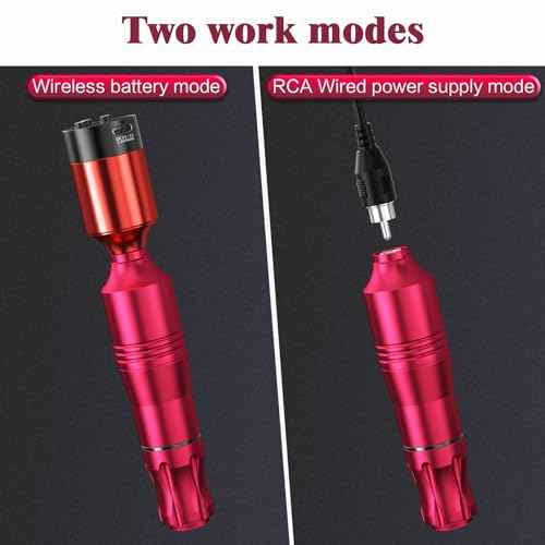 Wireless Tattoo Kit for Beginners - Rotary Tattoo Pen Machine with 1500mAh Battery (4-6H Use), 10 Cartridge Needles, Needle Disposal Container & Complete Pre/Post Care Supplies (Red)