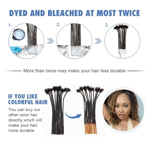 8 inch 50 Strands Loc Extensions Human Hair, 0.6cm Width 100% Human Hair Dreadlock Extensions for Men/Women, Can be Dyed Soft Dreads Extensions,1b/27
