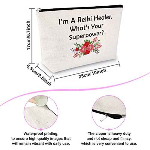 Reiki Master Gift Makeup Bag Thank You Gift for Reiki Healer Motivational Quote Gift for Girls Inspirational Gift for Women Relax Cosmetic Bag Birthday Christmas Gift for Her Travel Cosmetic Pouch