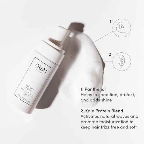 OUAI Air Dry Foam - Hair Mousse for Curly Hair & Beach Waves - Conditioning & Detangling With Kale and Carrot Extract - Paraben, Phthalate and Sulfate Free (4 Oz)