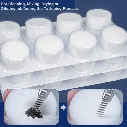 Dip Foam, 24Pcs Dip Caps Dip Foam Rinse Caps Cups Cleaning Tip Rinse Disposable Dip Clean Cap for Tattoo Needle Supplies Cleansing