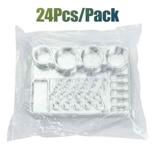 HOINCO 24 PCS Disposable Tattoo Cartridge Tray,Plastic Tattoo Cartridge Cup Holder for Working Cup Cleaning Cup