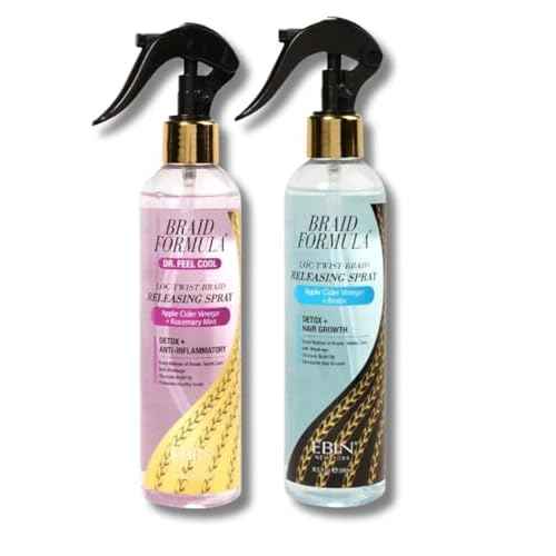 Ebin Hair Spray ? Dr. Feel Cool Loc Twist Braid Releasing Spray 250ml Bundle with Braid Formula 8.5oz by EBIN NEW YORK ? Conditioning Detangler and Protective Style Care ? Gift Set (2 Items)