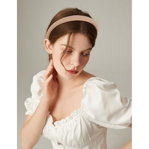 CURASA Sponge Padded Headbands For Women Girls 5PCS Non Slip Comfortable Headband Thin Neutral Head Bands Trendy Cute Hair Hoops Elegant Head Bands Set Stretchy Hairbands Plain Solid Hair Accessories