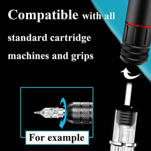 40Pcs Tattoo Cartridge Needles Yugui 1203RL 1205RL 1207RL 1209RL Tattoo Needles for Tattoo Round Liner 0.35mm for Tattoo Machine Tattoo Kit Tattoo Supplies