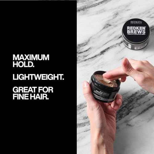 Redken Brews Clay Pomade For Men - Volumizes Fine And Medium Hair With Long-Lasting High Hold and Matte Finish