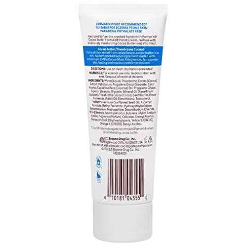 Palmer's Cocoa Butter Formula Hand Cream for Dry, Cracked Skin. Travel Size Hand Lotion, 3.4 Ounce