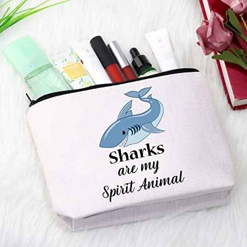 GJTIM Shark Gift Ocean Animal Gift Travel Organizer Makeup Bag Sharks Are My Spirit Animal Gift for Shark Lovers (Spirit Sharks Bag)