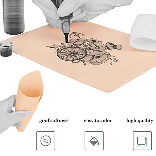 SOTICA 15PCS Tattoo Practice Skin, Tattoo Fake Practice Skins Double-Sided Tattoo Skin Practice Eyebrow Tattoo Lip Practice Skin 7.6¡±¡¿5.4¡± Fake Skin for Tattoo Artist Tattooing